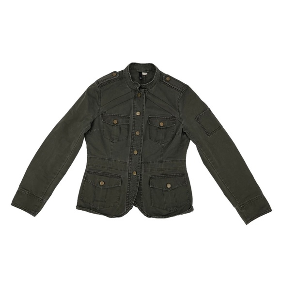 H&M Green Denim Jean Jacket Size 12 Women’s - Picture 1 of 7